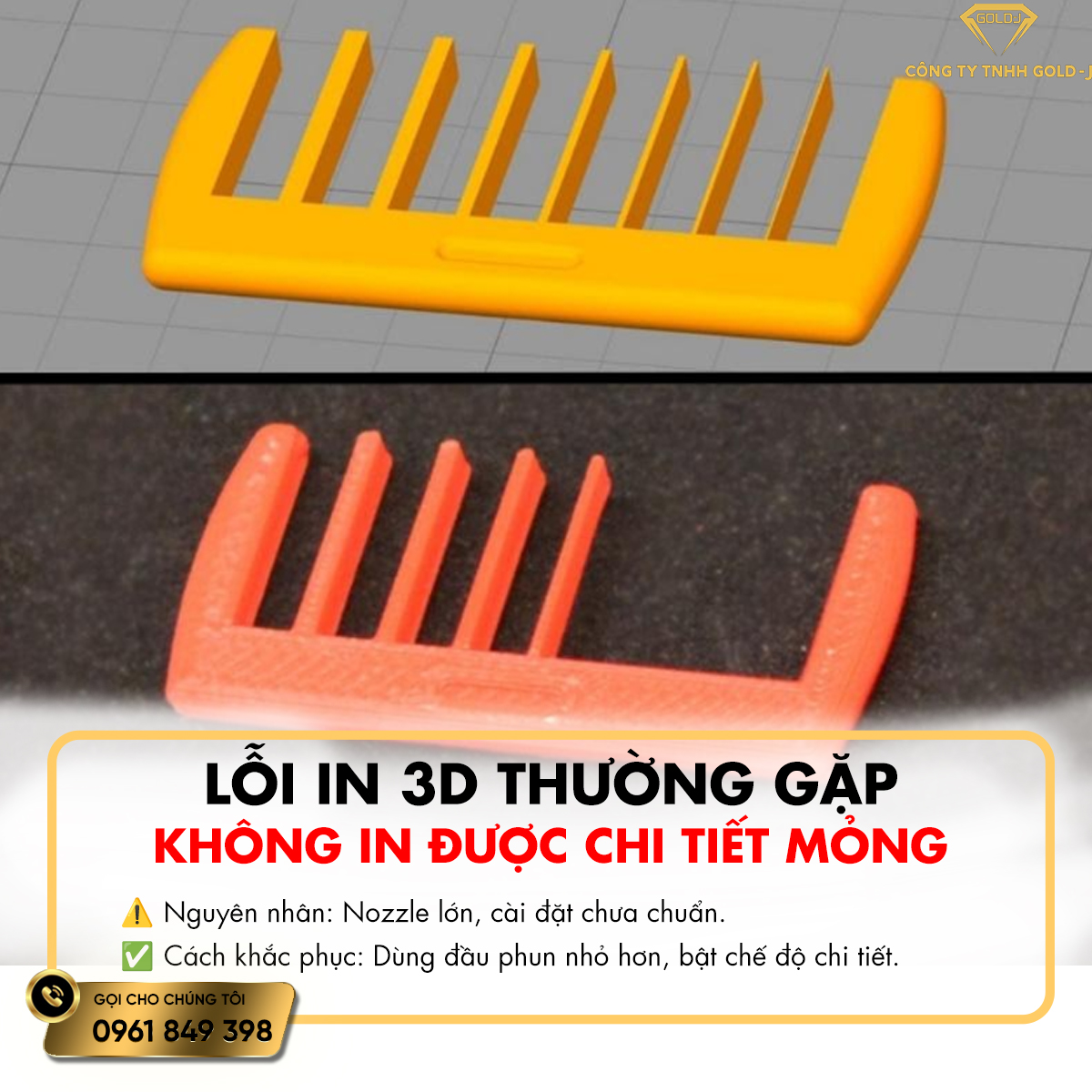 LỖI IN 3D THƯỜNG GẶP 